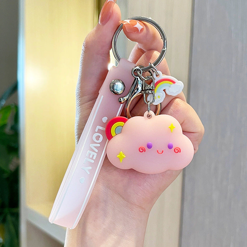 Wholesale Silicone Cartoon Rainbow Cloud Keychain